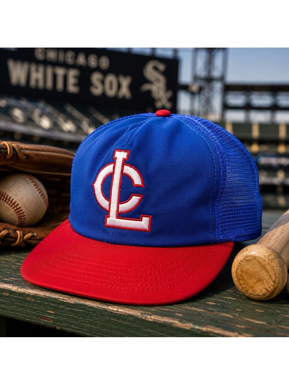 Vintage 80s Chicago White Sox Koza's Custom Caps Mesh Trucker Hat Snapback USA